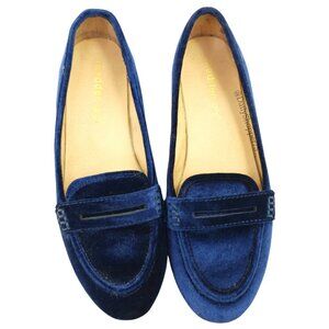 Madden Girl Women's Navy Blue Velvet Loafer Flats